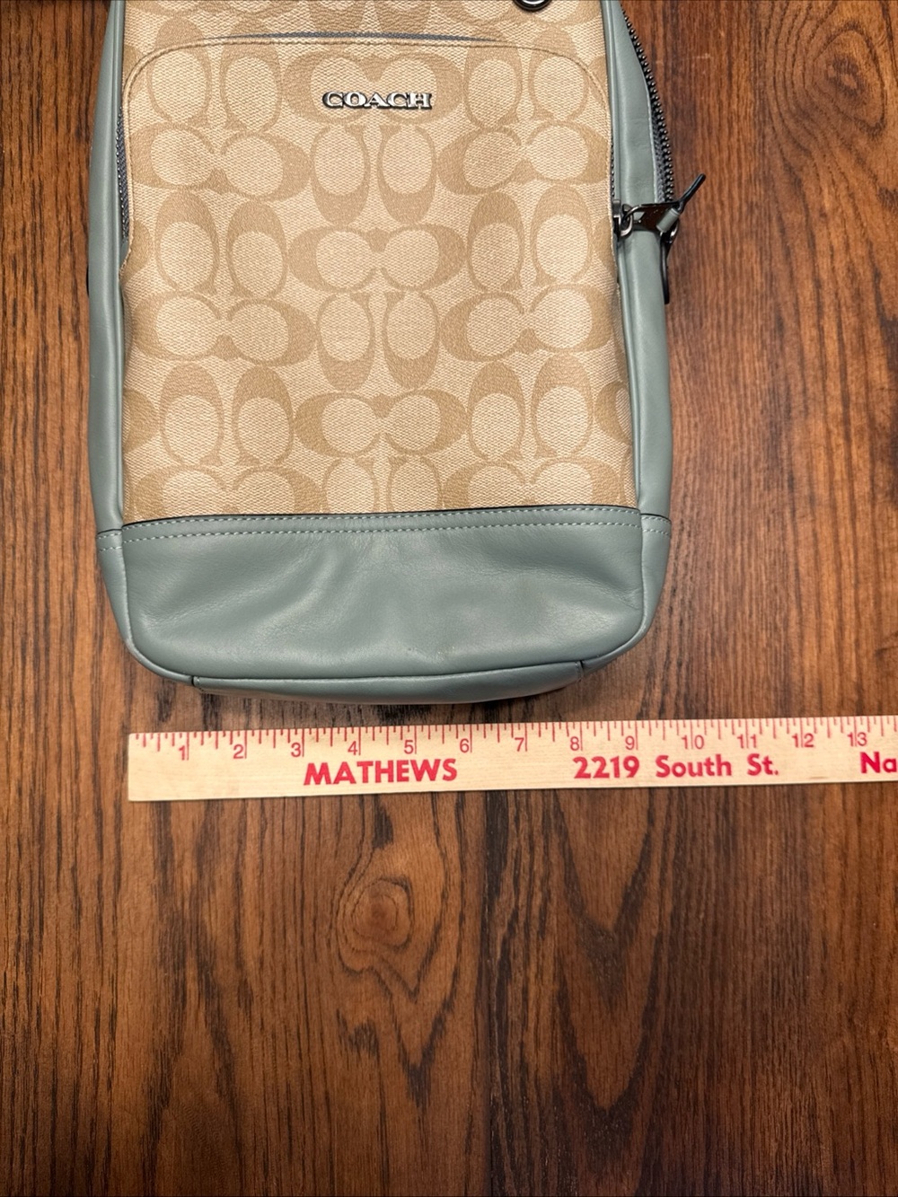 Coach Graham Crossbody Beige Light Blue Crossbody Bag Logo Pattern - Picture 13 of 16